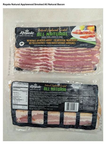 Product label for   Maple Leaf Foods Inc. Recalls Not Ready-To-Eat (NRTE) Bacon Product Imported without the Benefit of Import Reinspection