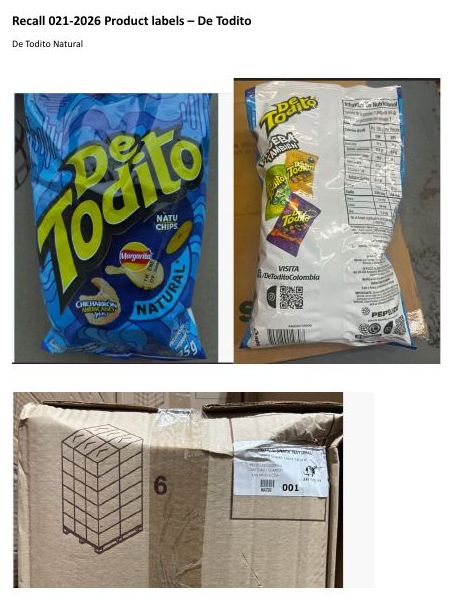 Product label for El Eden Import Distributor Corp Recalls Ineligible Pork Cracklings Products Imported from The Republic of Colombia