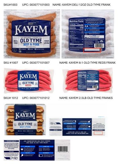 Product label for Kayem Foods Inc. Recalls Meat and Poultry Products Due to Possible Temperature Abuse