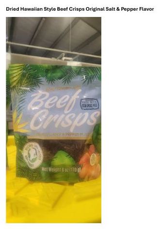 Product label for FSIS Issues Public Health Alert for Ready-To-Eat Beef Jerky Products Due to Misbranding and Undeclared Allergen