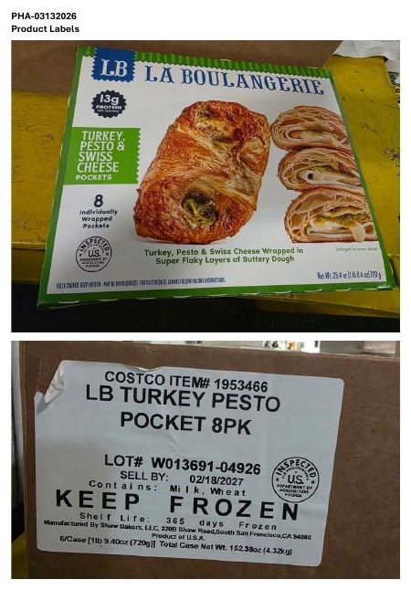 Product label for FSIS Issues Public Health Alert For Frozen Ready-To-Eat Turkey Stuffed Pastry Products Due To Misbranding
