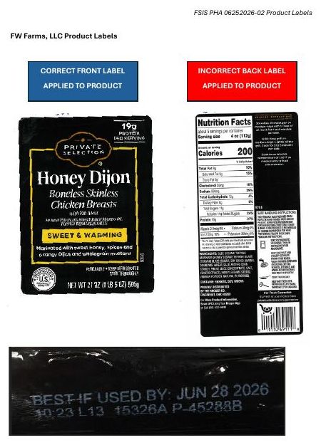Product label for FSIS Issues Public Health Alert for Boneless Chicken Breast Product Due to Misbranding and Undeclared Allergens